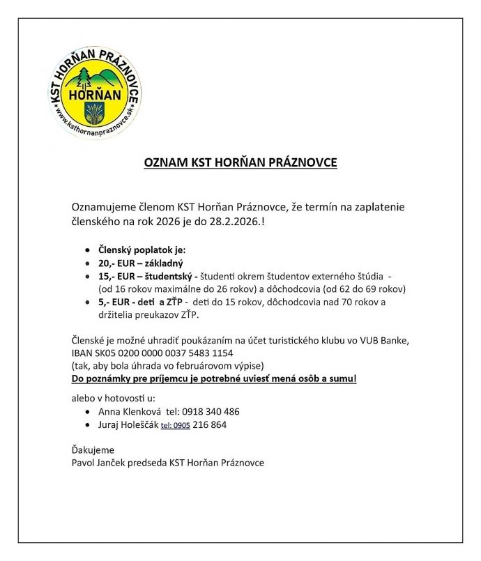 Oznam KST čl.známky 2026_1